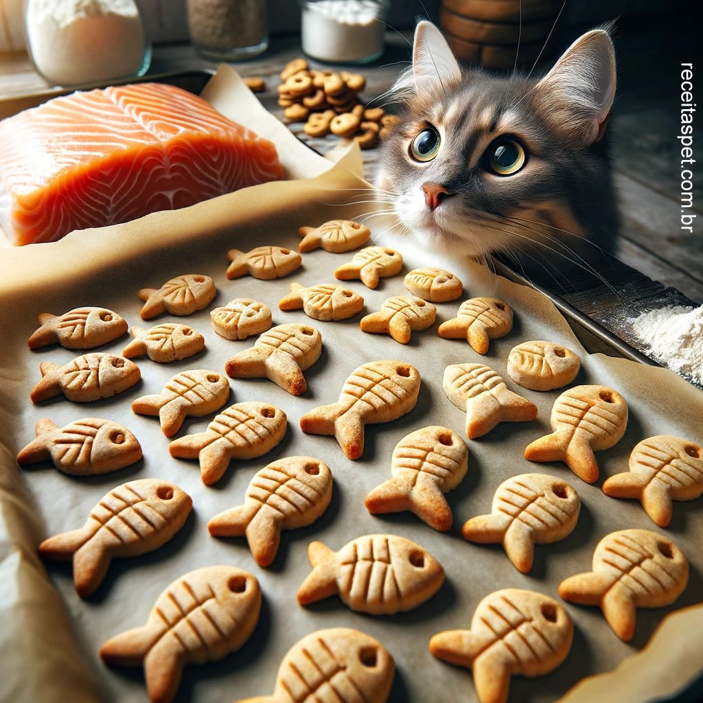 Receita Biscoitos de Salmão Gato